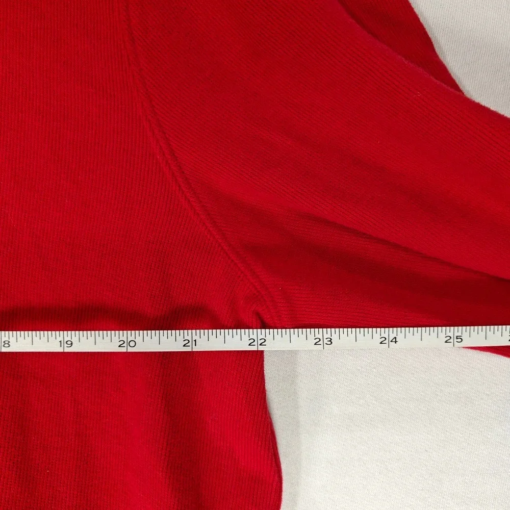 Polo Ralph Lauren Mens Estate Rib Quarter Zip Pullover Red Cotton Sweater LG